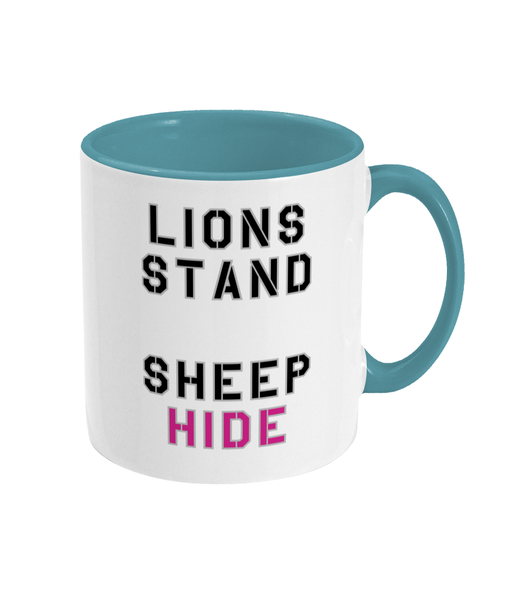 Two Toned Mug Overaugh MUG - Lions Stand Sheep Hide